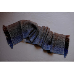 écharpe tissée main fil artisanal filé au rouet mérinos soie alpaga