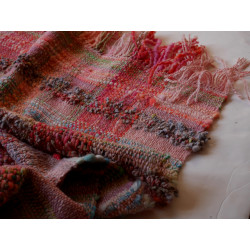 écharpe tissée main artisanale laine mérinos et soie fil filé au rouet