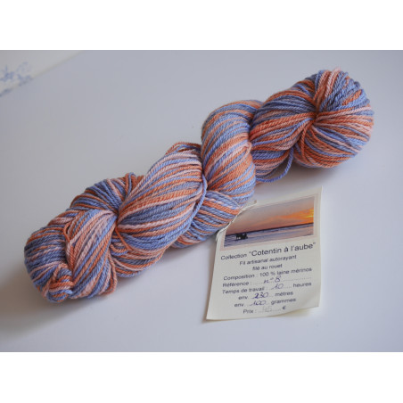 écheveau artisanal filé rouet mérinos cotentin