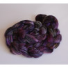 mèche fibres à filer ou feutrer laine  mérinos soie teinte à la main