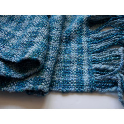 écharpe tissée main artisanale laine mérinos et soie fil filé au rouet