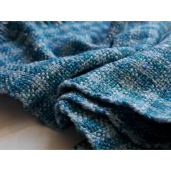 écharpe tissée main artisanale laine mérinos et soie fil filé au rouet