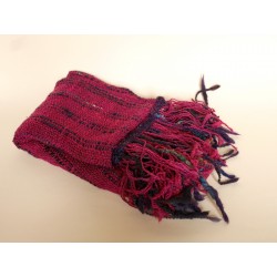 écharpe étole tissée main artisanale laine soie fil filé au rouet